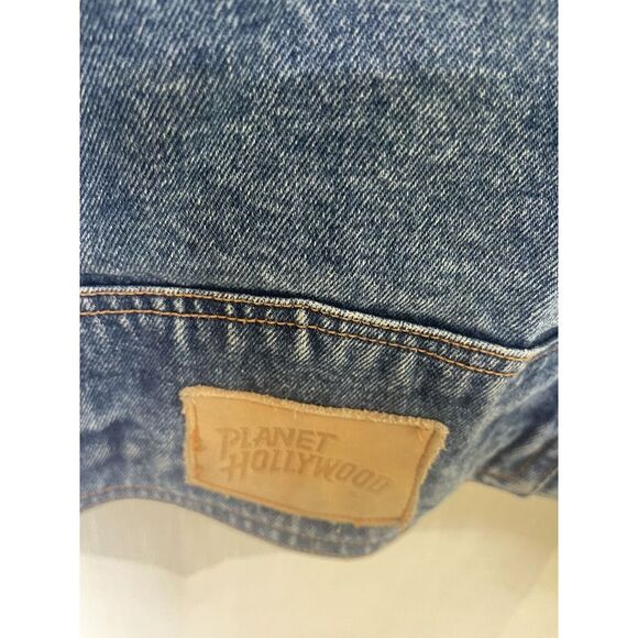 Vintage 90s Planet Hollywood Denim Blue Jean Jacket Myrtle Beach , Size Small - Picture 6 of 8